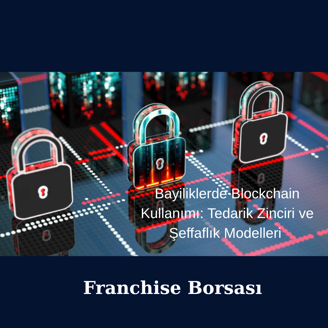 “Bayiliklerde blockchain ve tedarik zincirinde şeffaflık modelini temsil eden logo”